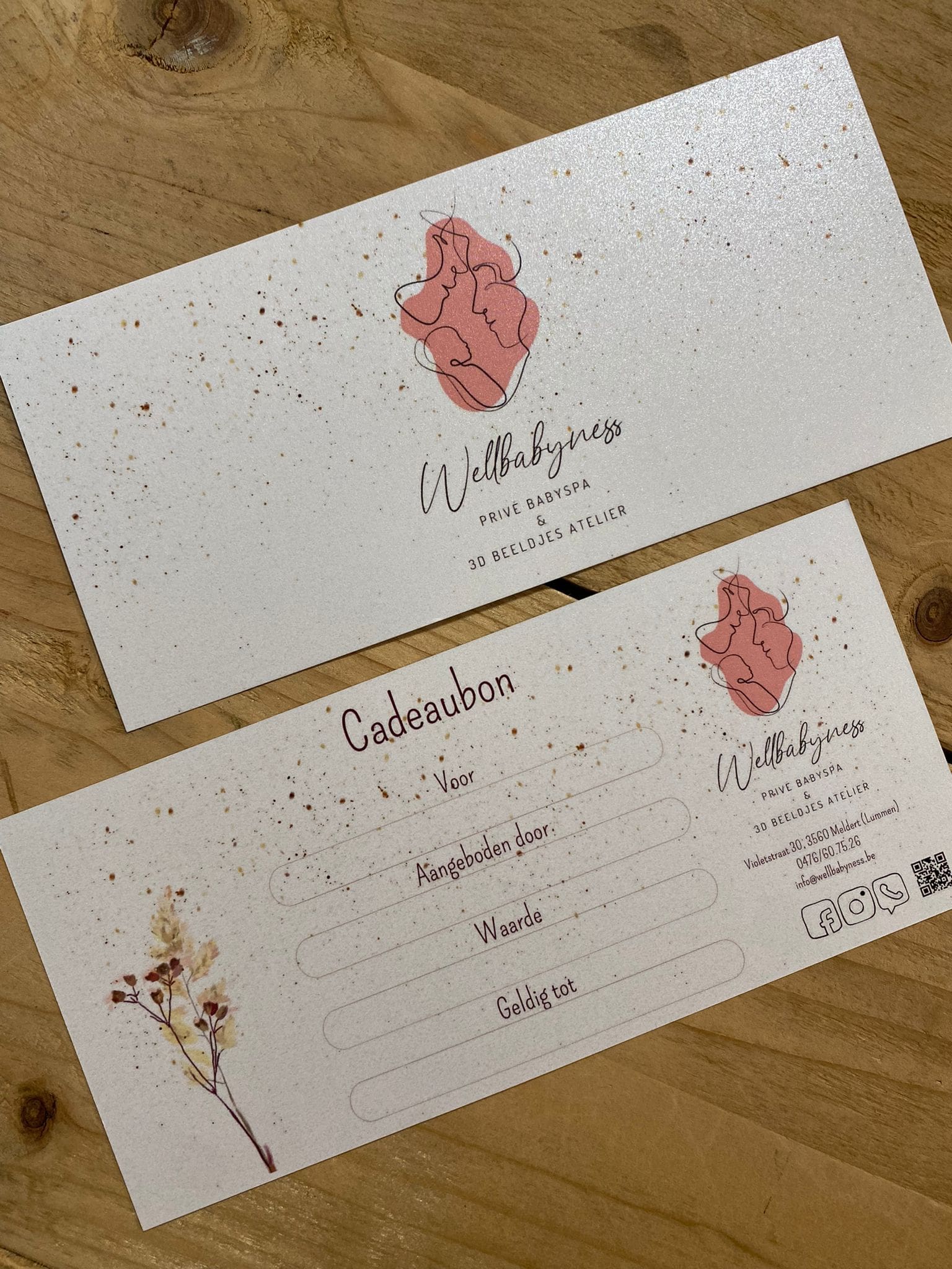 Cadeaubon bedrag naar keuze. Babyspa & 3D beeldjes